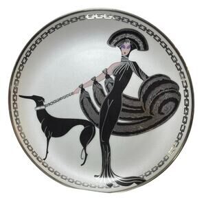 VTG HOUSE OF ERTE PORCELAIN PLATE SYMPHONY IN BLACK COLLECTIBLE BY FRANKLIN MINT